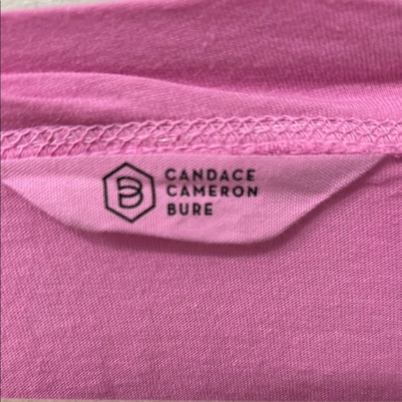 Long Sleeve Scoop Neck Loose Fit Tee Pink/White Ombré  Medium - Picture 9 of 12